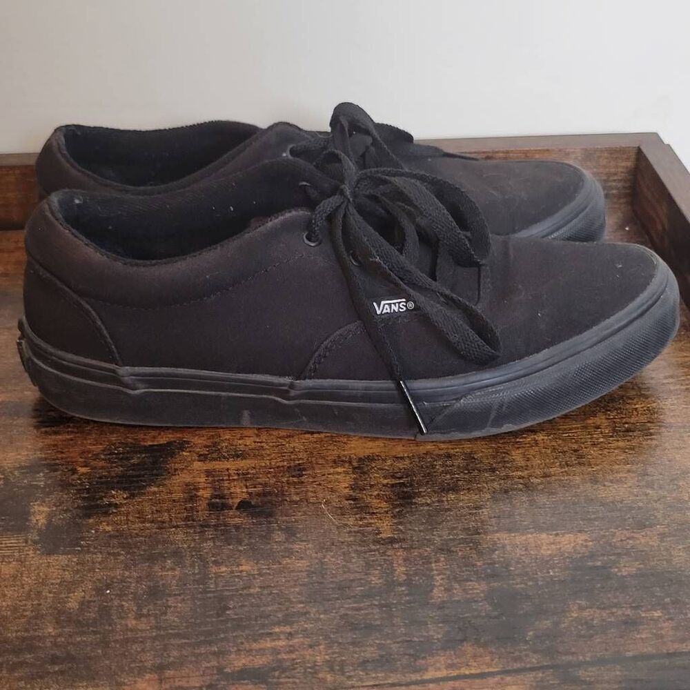 Vans Off the Wall Era Low Top Black Canvas Skate Shoes 721356 M6 W7.5